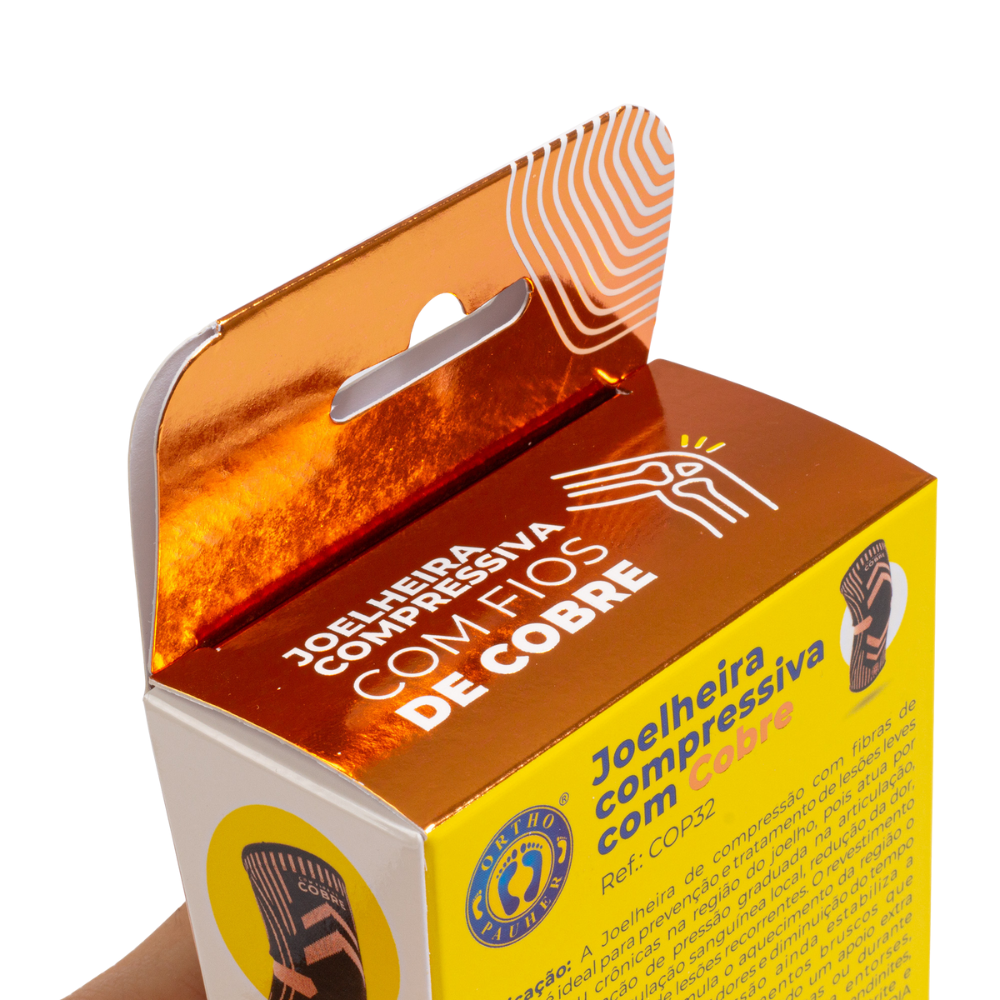 Joelheira de compressão com cobre - Suporte e estabilidade
