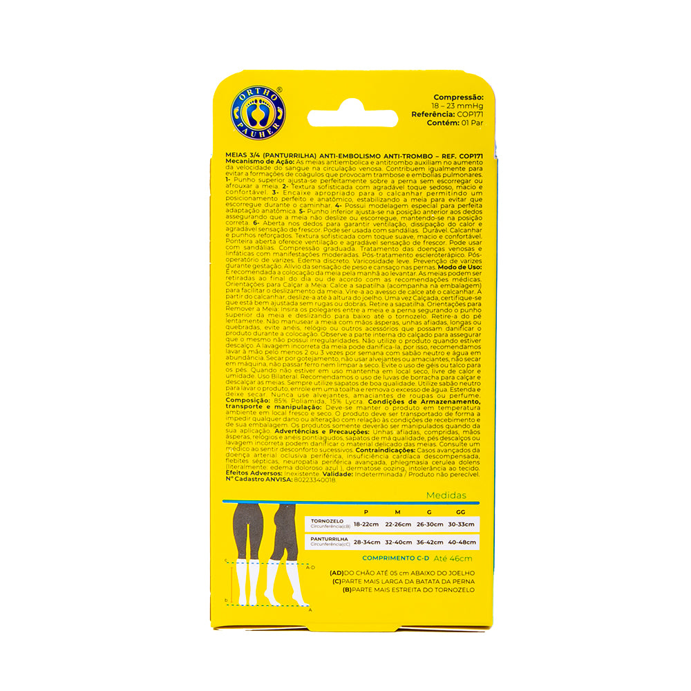 Meias 3/4 (Panturilha) Anti-Trombo e Anti-Embolismo