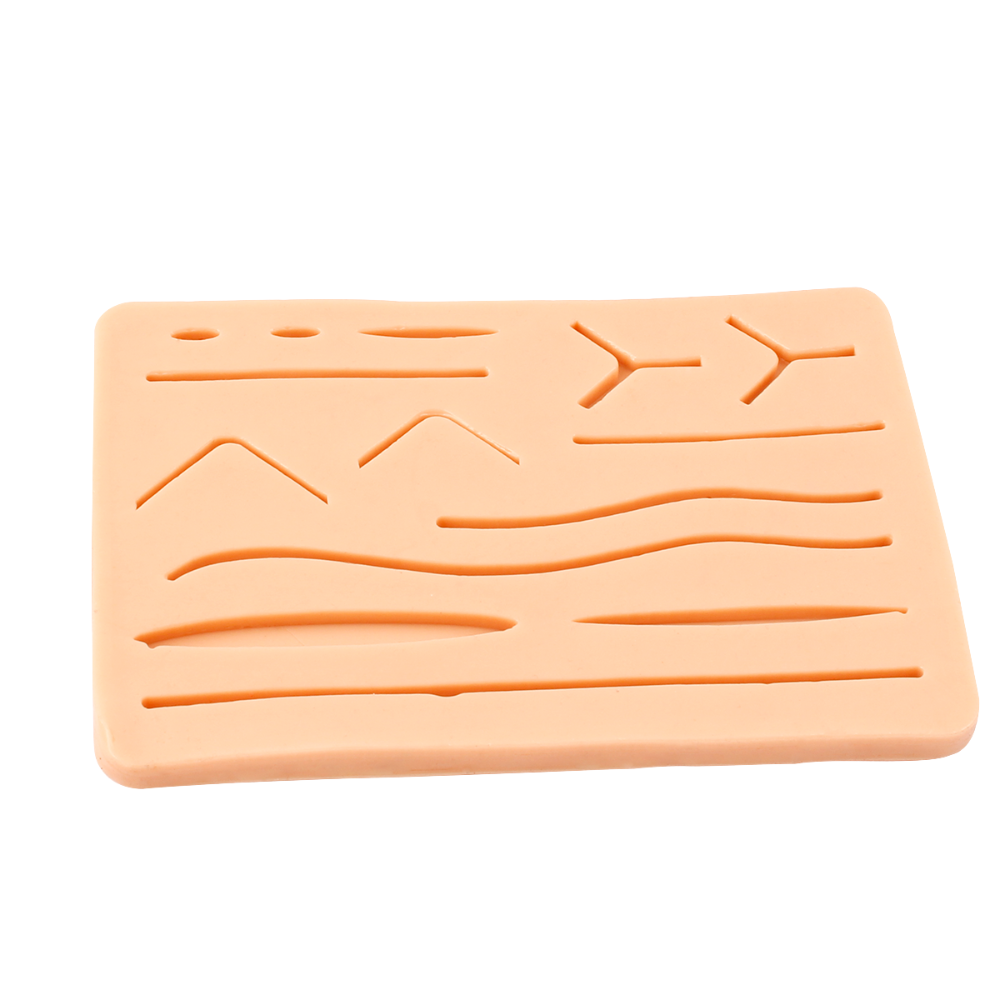 Simulador de pele para treinamento de sutura - Modelo com cortes (17,3 x 11,5 x 0,5cm)