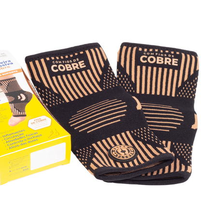 Tornozeleira de compressão com cobre - Fascite plantar e suporte