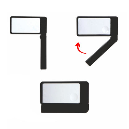 Lupa retangular retrátil com iluminação