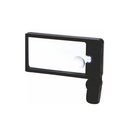 Lupa retangular retrátil com iluminação