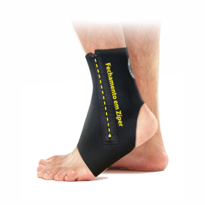 Tornozeleira de neoperene com zíper curta PAUHER SUPPORT