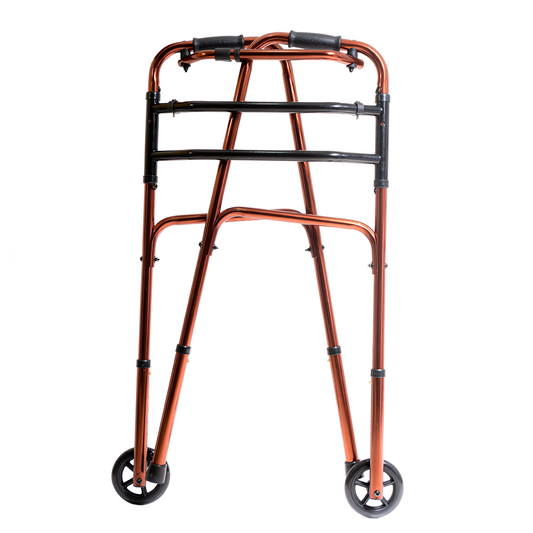 Andador ortopédico de alumínio com rodas dobravel e articulado
