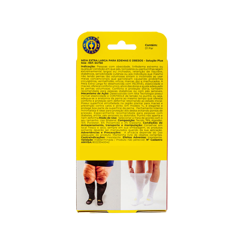 Meia ortopédica extra larga para edemas e obesos - solução plus SIZE