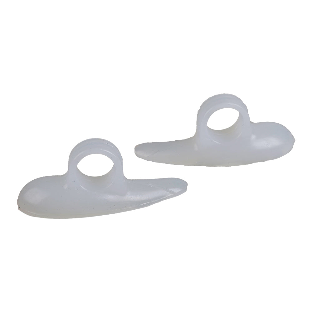 Estribo para dedos em garra skingel. Cor predominante branca