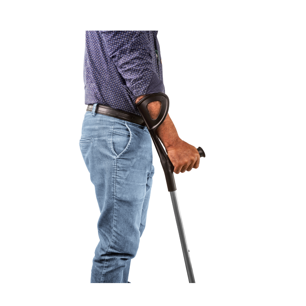 Muleta ortopédica canadense de alumínio fixa com ponteira SAFETY PAUHER