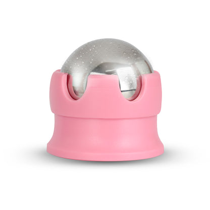 Versão menor da esfera massageadora com a base na cor rosa