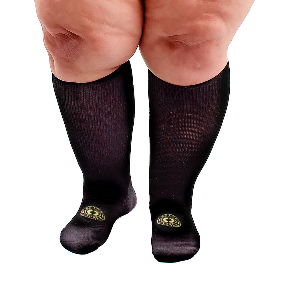 Meia ortopédica extra larga para edemas e obesos - solução plus SIZE
