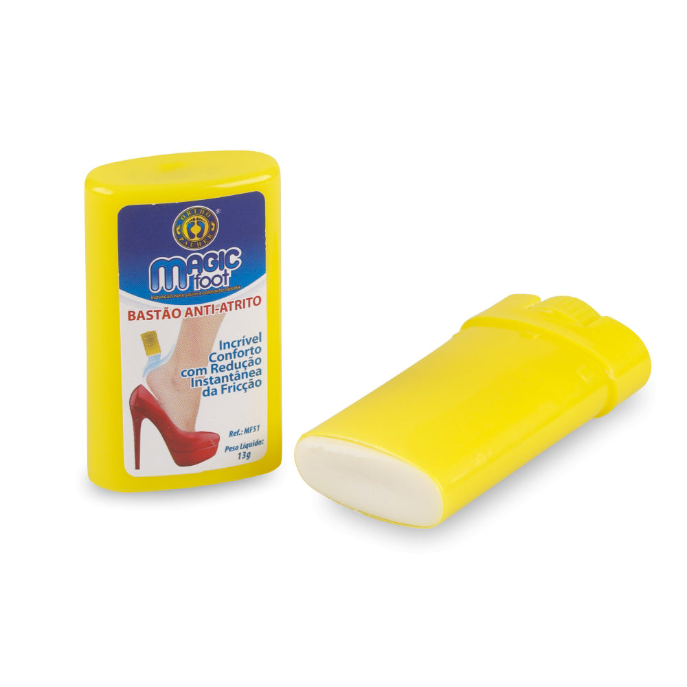 Dois Magic foot para o pé, um com embalagem em pé, com o produto tampado e outro mostra mais detalhes do produto.