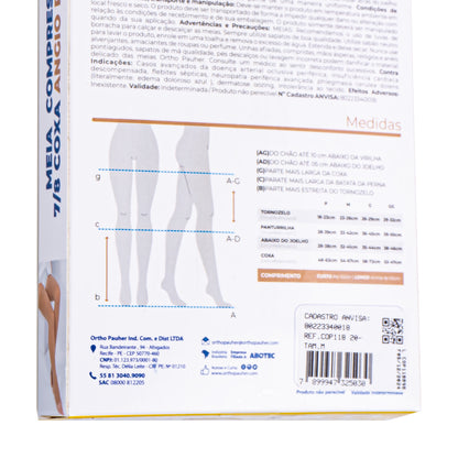  Verso da embalagem, mostrando suas medidas e comprimento