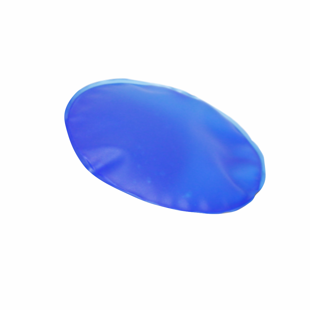 Imagem mostra um posicionador no formato circular sob um fundo branco.