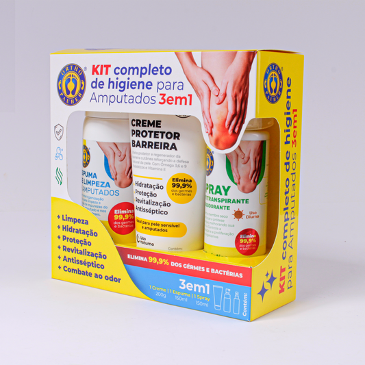 Kit completo de higiene para Amputados 3 em 1