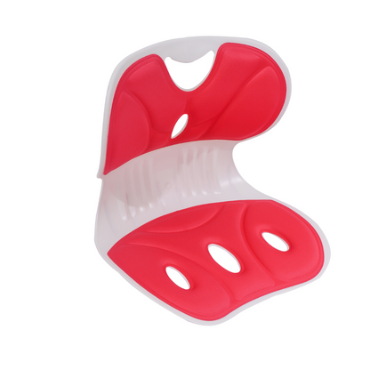 A imagem mostra o Pró-Posture assento ortopédico ergonômico para adultos e crianças de cor vermelha.