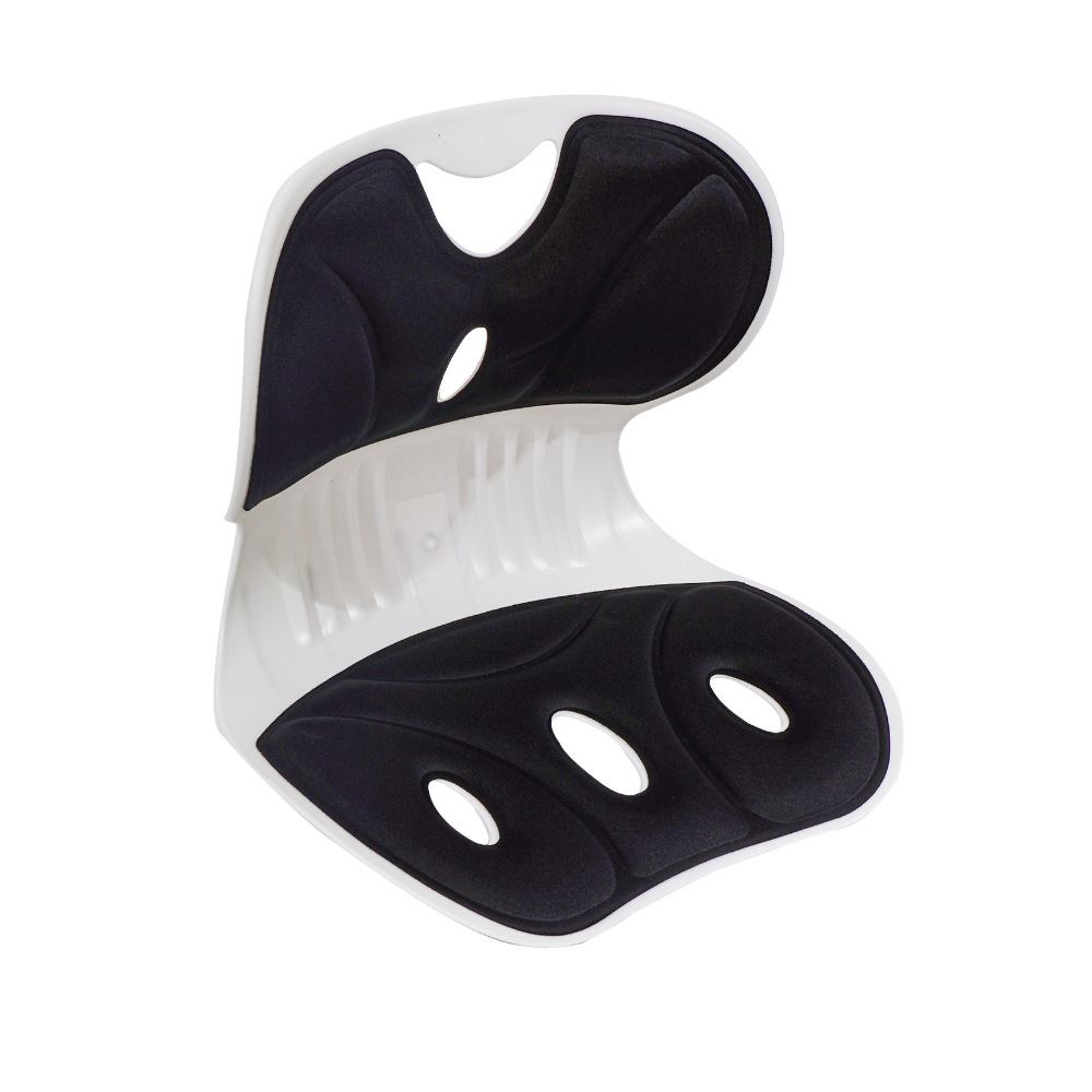 A imagem mostra o Pró-Posture assento ortopédico ergonômico para adultos e crianças de cor preta.