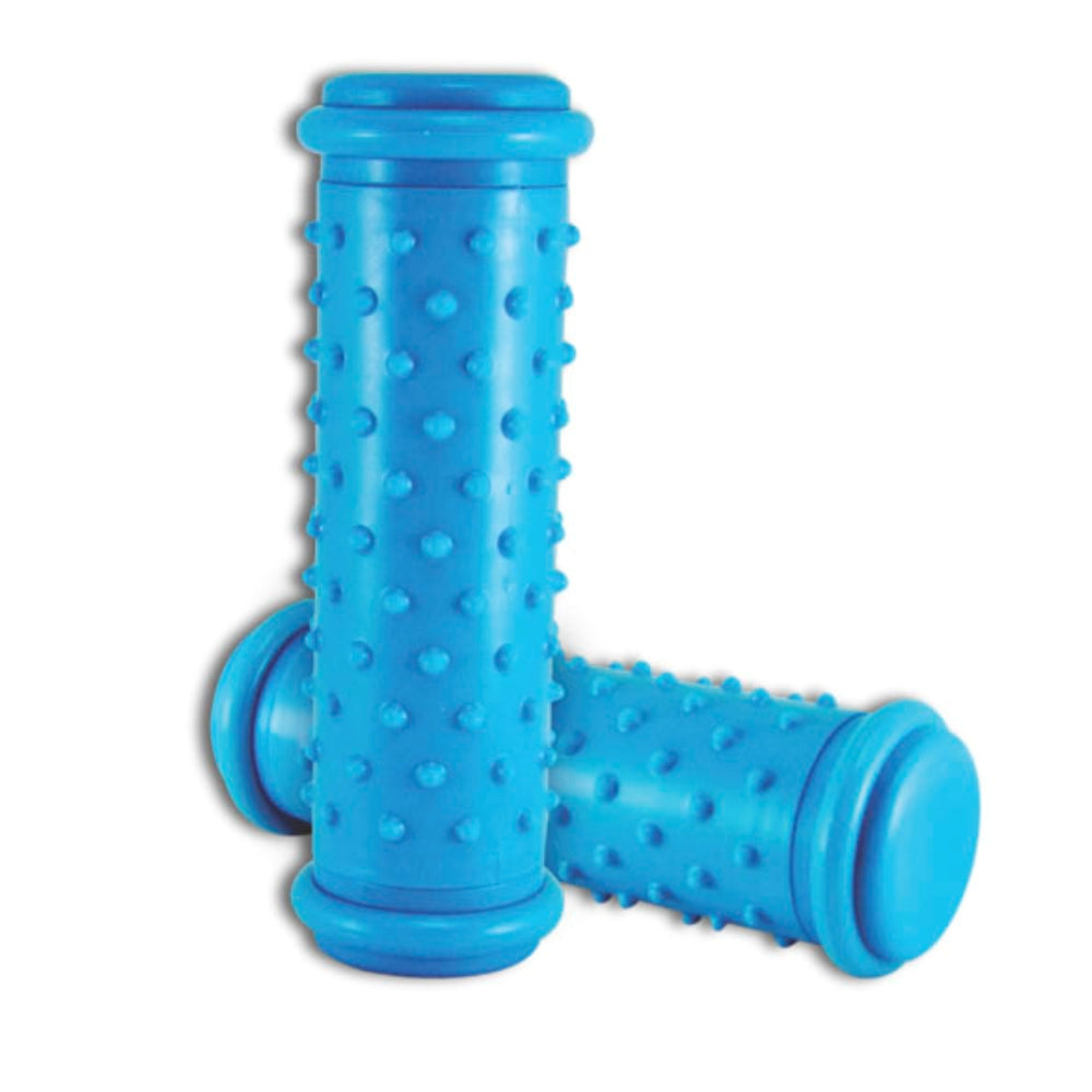 A imagem mostra dois rolos massageadores, com o de trás deitado e o da frente em pé.