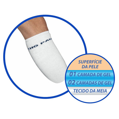 Meia universal com gel para amputação transtibial