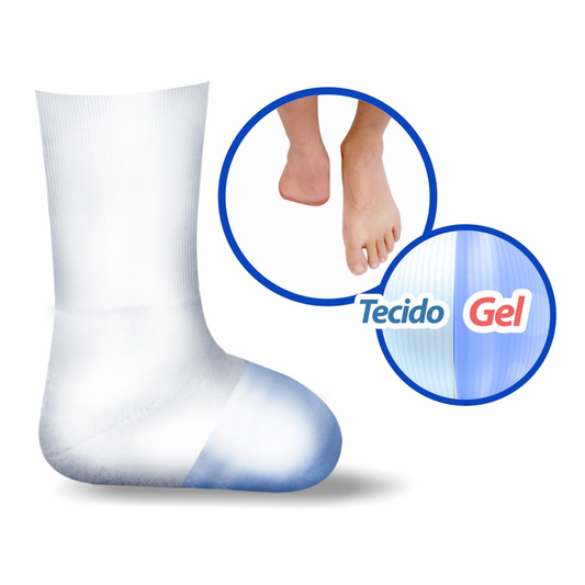 Meia de gel para amputação parcial do pé