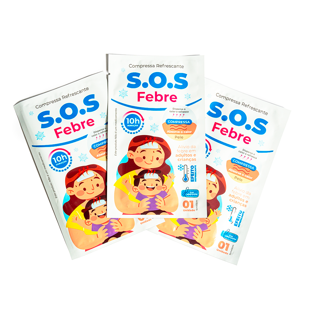 Três embalagens do S.O.S Febre
