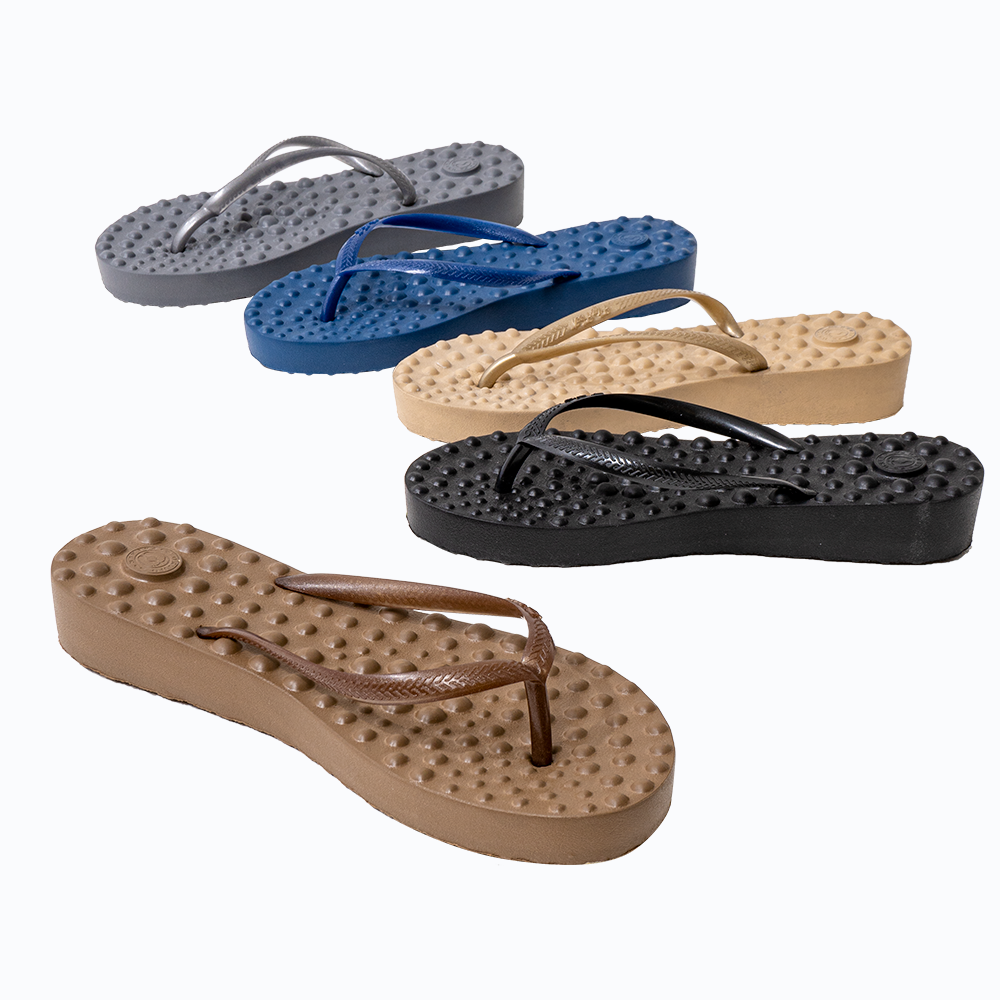 Sandálias ortopédicas Flyfeet Relax,  Cores disponíveis: marrom, azul, preto, grisalho e bege.