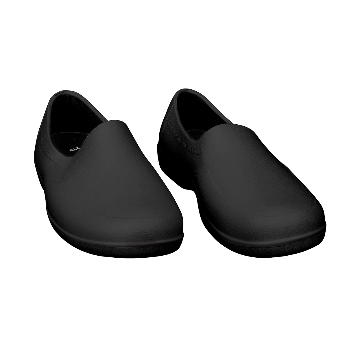 A imagem mostra par de sapato ortopédico work, na cor preta